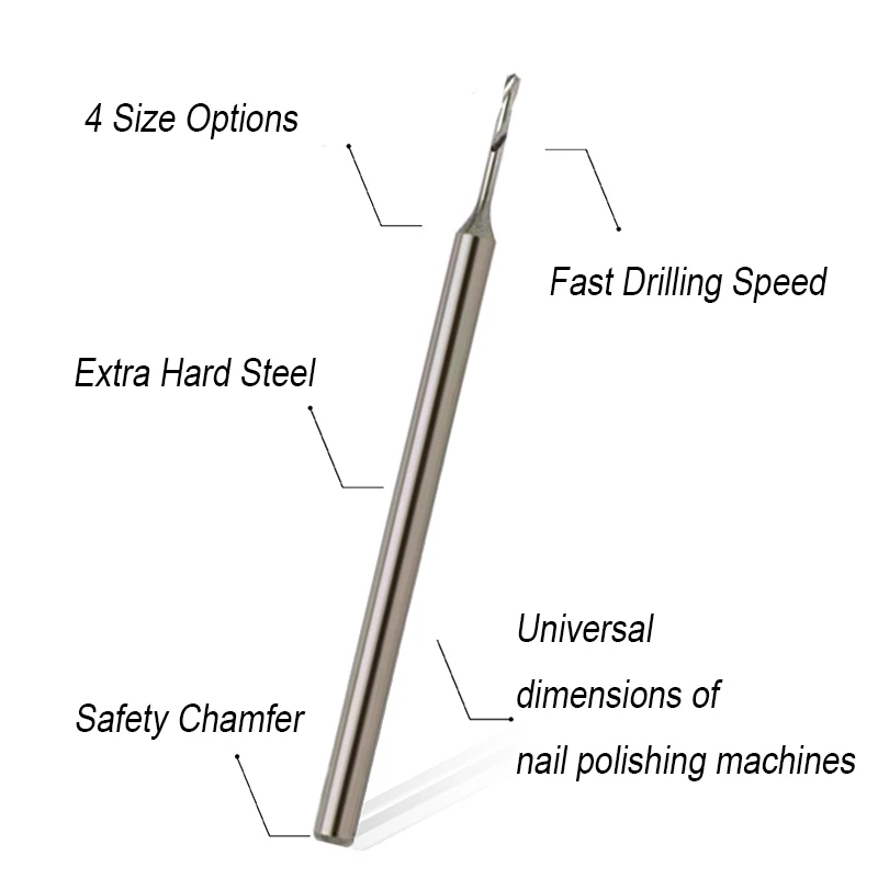 3/32'' Carbide Nail Drill Bits Rotate Electric Tungsten Steel Milling Cutter For Nail Drilling Install Manicure Drill