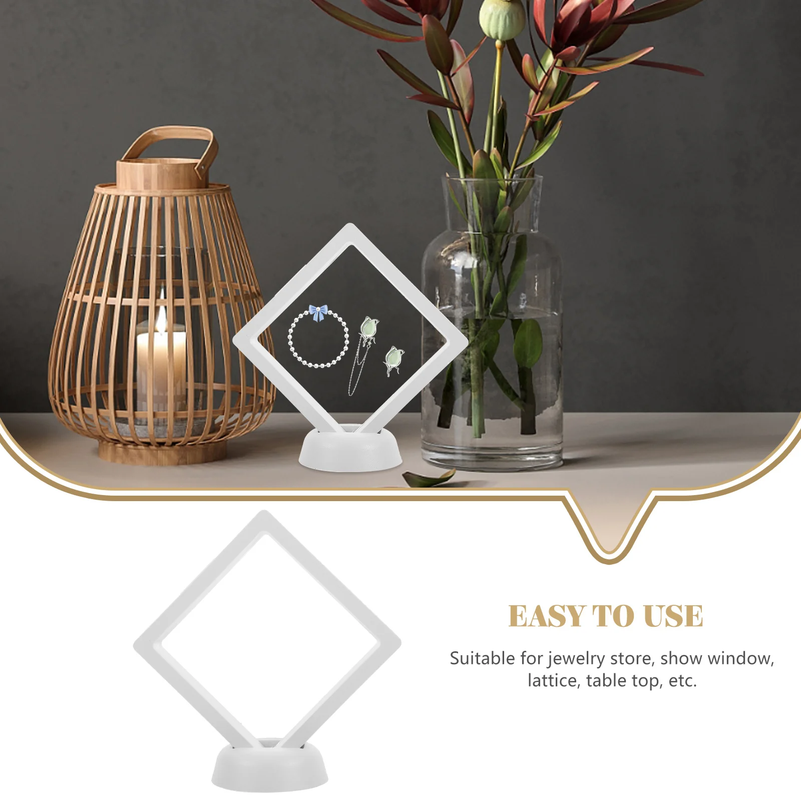 

Transparent Display for Jewelry Medal Coin 3D Floating Frame Plastic 3D Floating Frame PE Material Home Office Gift