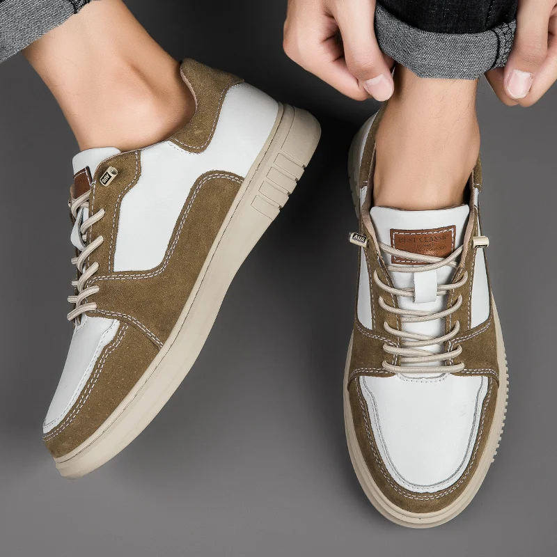 Autumn Spring Men's Training Shoes Round Head Comfortable Board Shoes Men Sneakers Spring Breathable Hollow Casual Sports Shoes