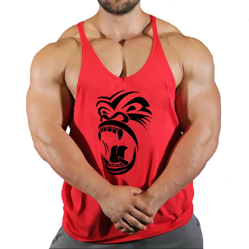 Weightlifting Print Clothing Bodybuilding Cotton Gym Tank Tops Men Sleeveless Undershirt Fitness Stringer Muscle Workout Vest