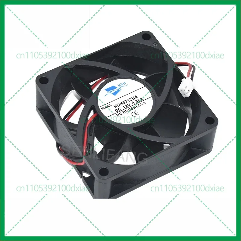 5pcs New Cooler HDH0712UA For HXH DC12V 0.35A 2 Wires Square Cooling 70x70x25MM 7025 Fan