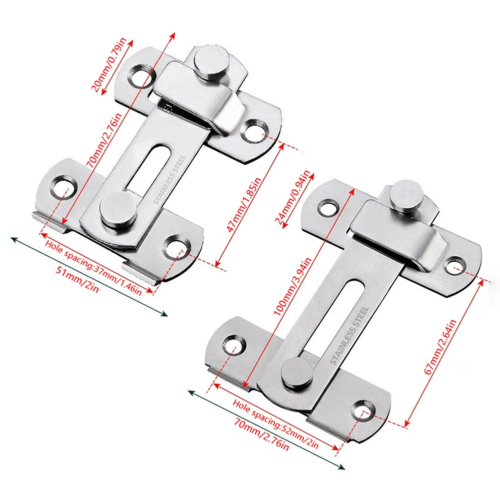 180° Stainless Steel Toggle Latch Sliding Barn Lock Hardware Gate Latches for Window Closet Door Lock Guard Latch Bolt