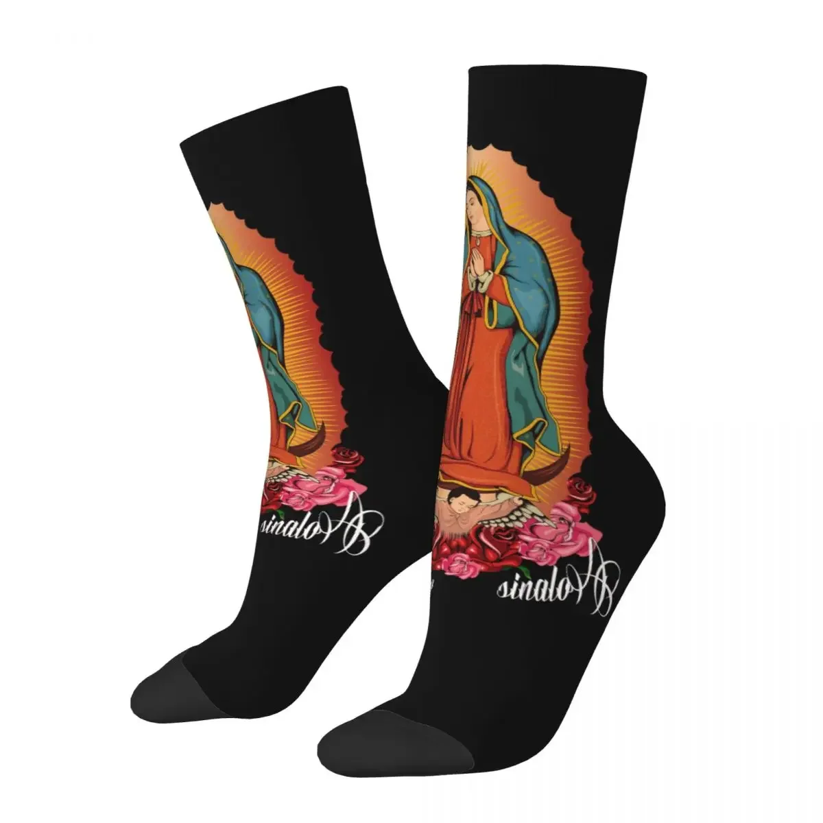 Winter Warm Cool Women Men Our Lady Of Guadalupe Socks Virgin Mary Christian Sweat Absorbing Basketball Socks