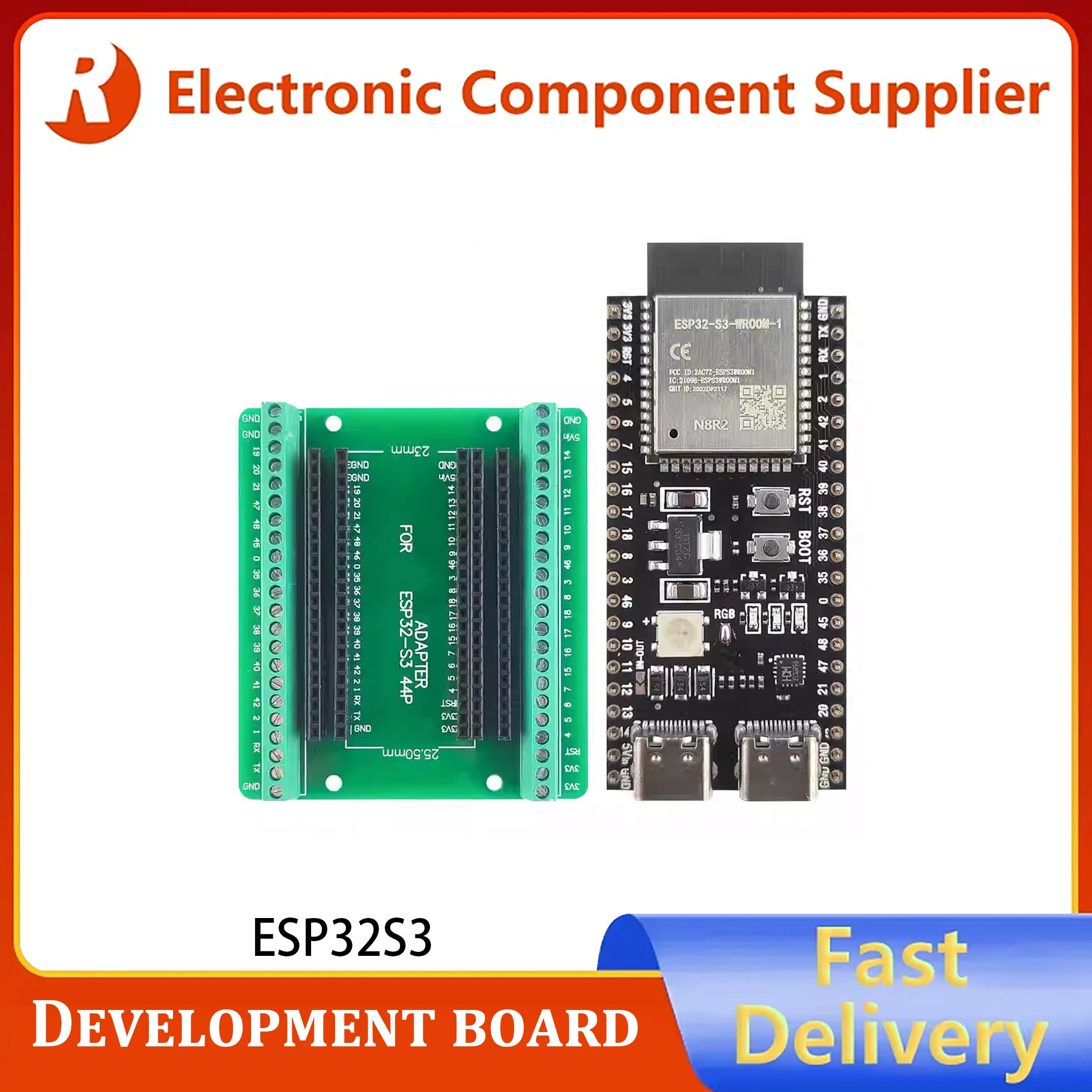 ESP32 S3 Development Boards with Expansion Adapter Kit 2.4G Wifi BT Module ESP32-S3-WROOM-1 N8R2 N16R8 44Pin Type-C ESP32-S3