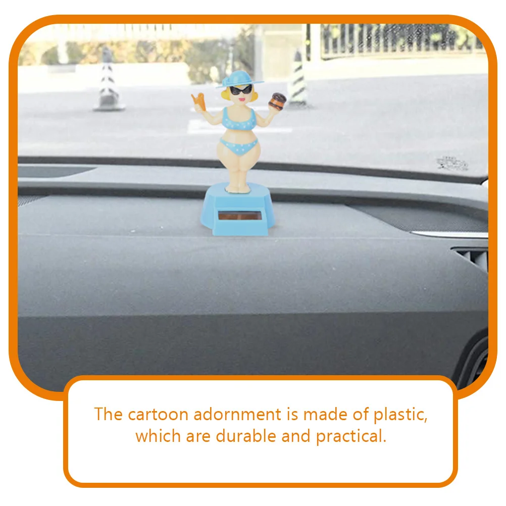 

2Pcs Mini Car Female Ornament Cartoon Style Plastic Desktop Decoration Interior Beauty Statue Home Office Use Car Ornament
