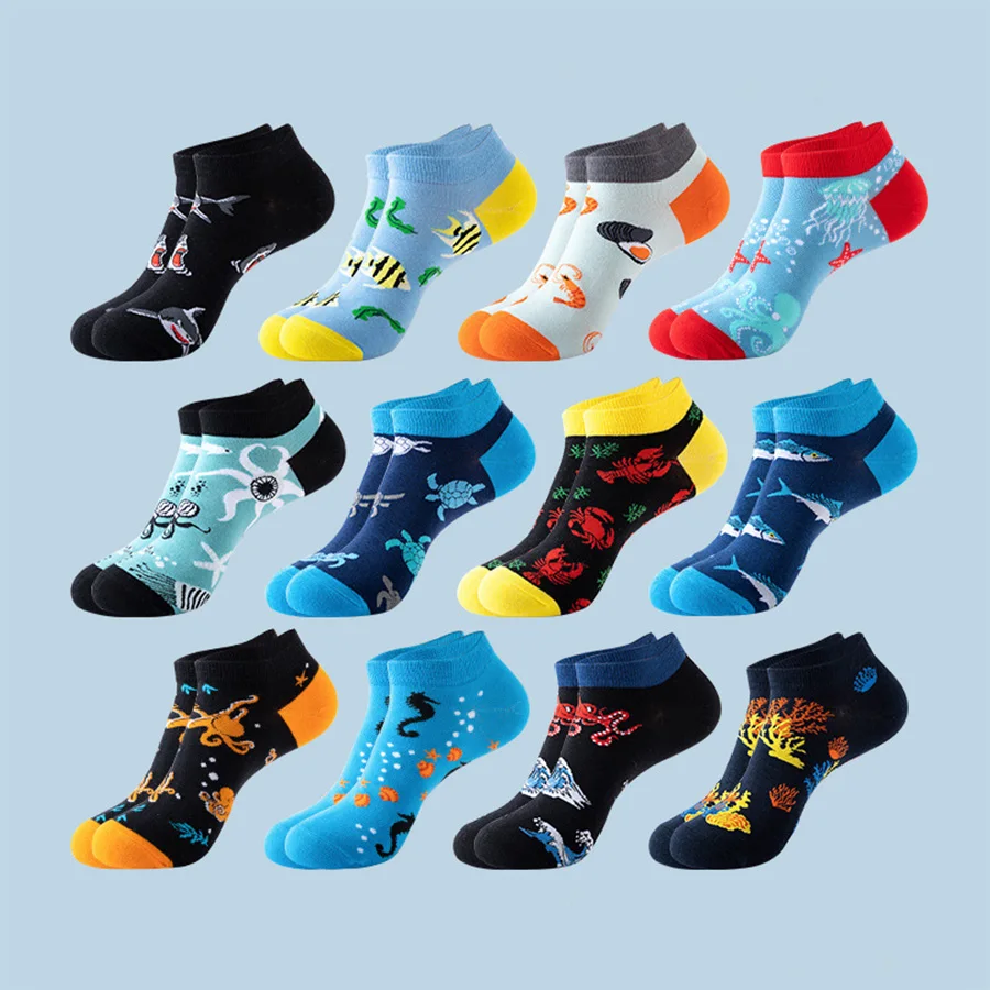 

4 pairs men's sweat absorption and odor prevention in spring and summer short socks for men and women in summer