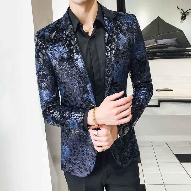 2023 High Quality Men Fashion Handsome Europe and The United States Handsome Stage All Casual Trend Four Seasons Blazers