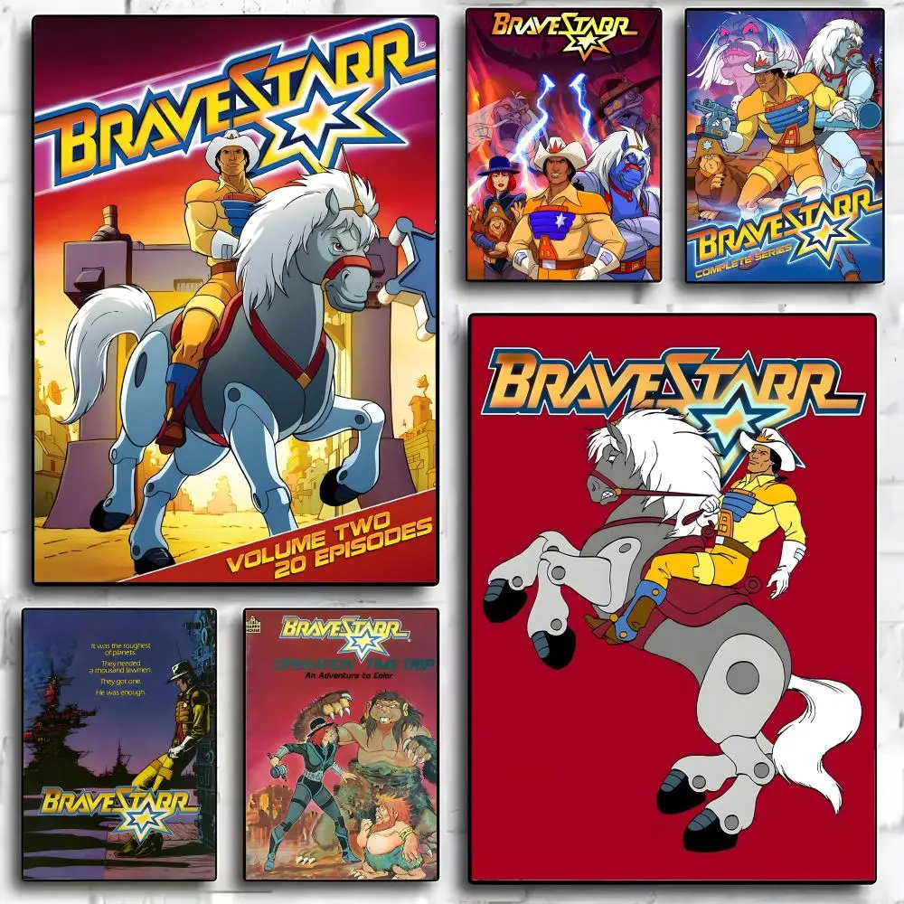 Anime B-BraveStarr Poster, Mehrzweck-Wandkunst für Wohnzimmer, Schlafzimmer, Büro, Flur, Bar, Dekoration, Geschenkidee