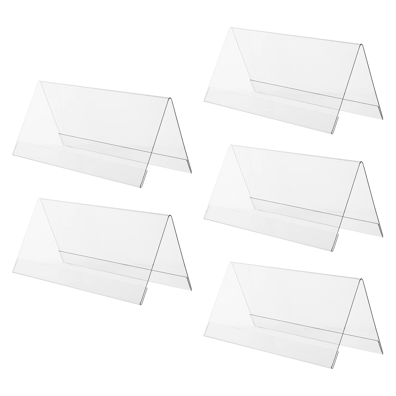 5pcs Acrylic Board 120x60mm Clear Double-sided Card Holders Clear Double-Sided Show Cards PET Conference Name Stand