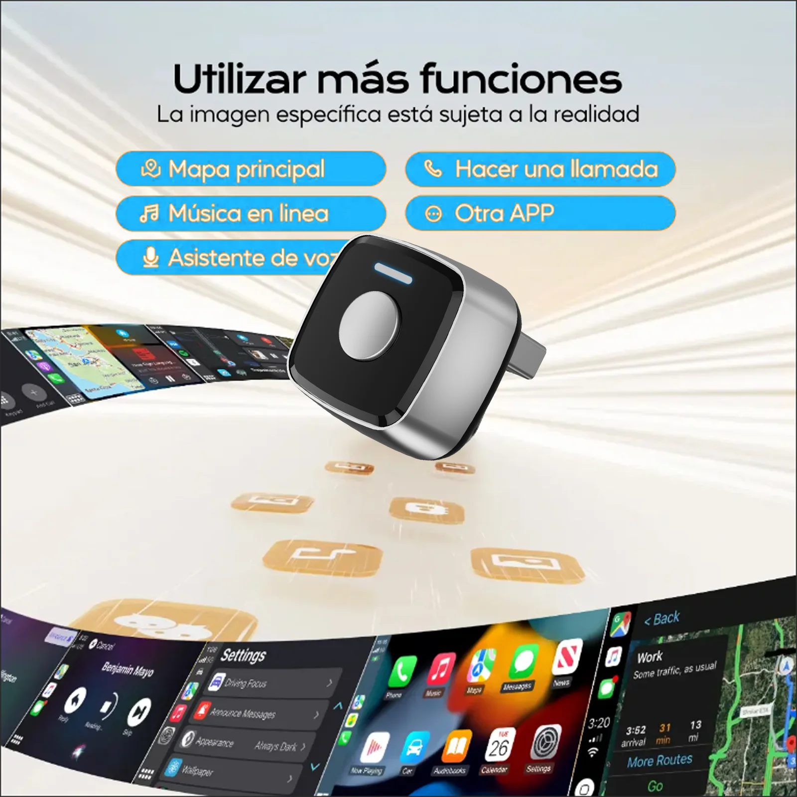 Wireless Carplay Adapter for iPhone & Android, Plug&Play Wired  to Wireless Carplay, Dual Wireless Carplay & Android Auto