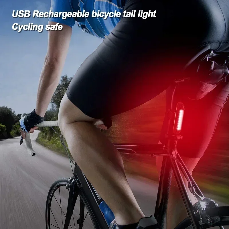 Fietsachterlicht, veiligheidslamp of fietslicht, duurzaam, waterdicht, USB oplaadbaar, LED, knipperend, voor nachtfietsen.