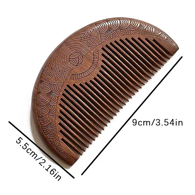 1Pcs Pocket Wooden Comb Natural Black Gold Sandalwood Super Wide Tooth Wood Combs No Static Beard Comb Hair Styling