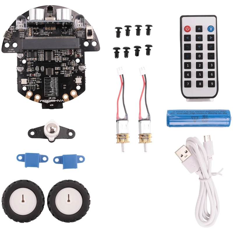 Robot Programmable Robotic Kit Based On BBC Microbit V2 And V1 For STEM Coding Education With Chargeable Battery