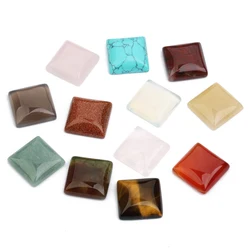 5pcs/pack Natural Stone Square Cabochon Tiger Eye/agate Flat Back Cameo Cabochon Spacers For Jewelry Diy Ring Necklace Wholesale