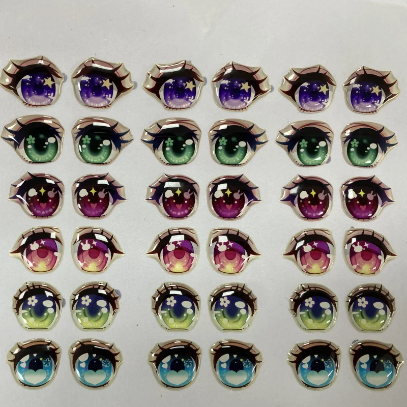 20 0 pieces.Custom.Custom cartoon eyes dropper stickers transparent resin dome 3d stickers