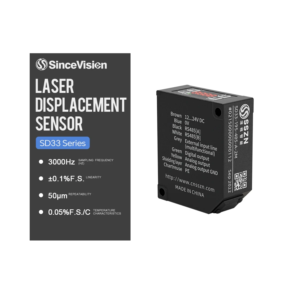 High-Stability SinceVision RS485 Photoelectric Sensor SD33-195-485-VA IP67 Rating High Repeatability Small Spot Precision Step