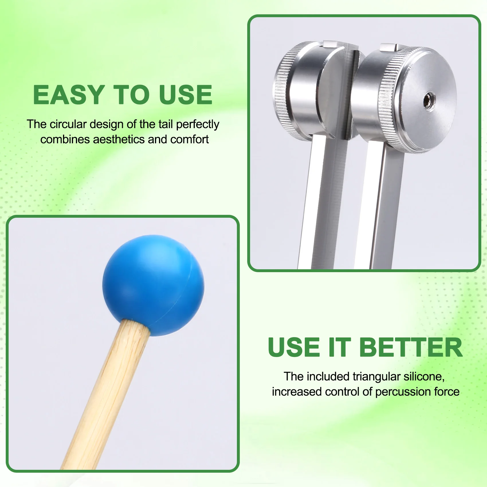 A99I-Tuning Fork With Silicone Hammer Bag For Healing, Musical Instrument, Sound Therapy