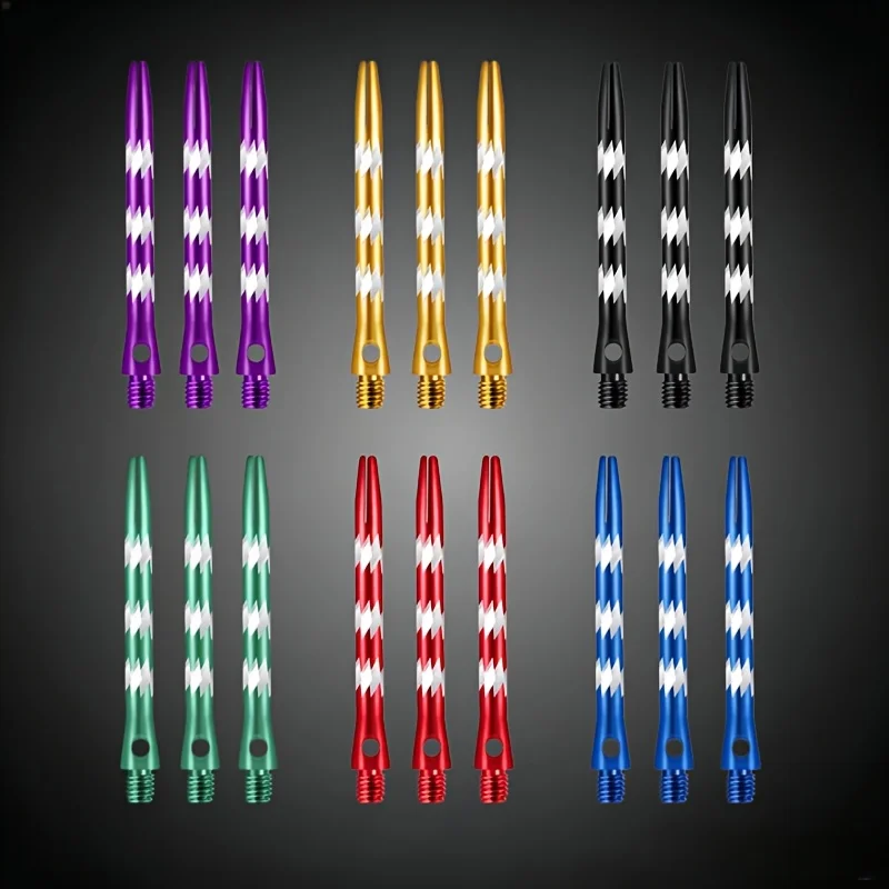 High Quality Aluminum Alloy Dart Shaft, Electroplated Precision Engraving Process, 2BA Thread Replacement Shaft, 3PCS/Color