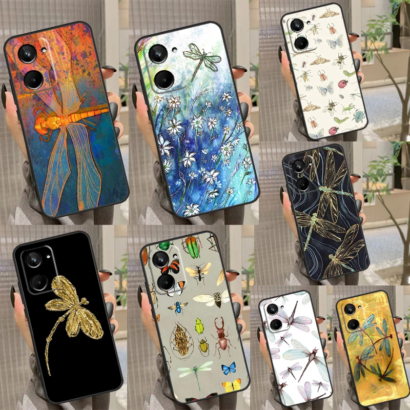 Dragonfly Insect Pattern Case For Realme 8 9 11 10 Pro Plus C11 C15 C25s C21Y C30 C31 C33 C35 C53 C55 GT Neo 5 3T 2T