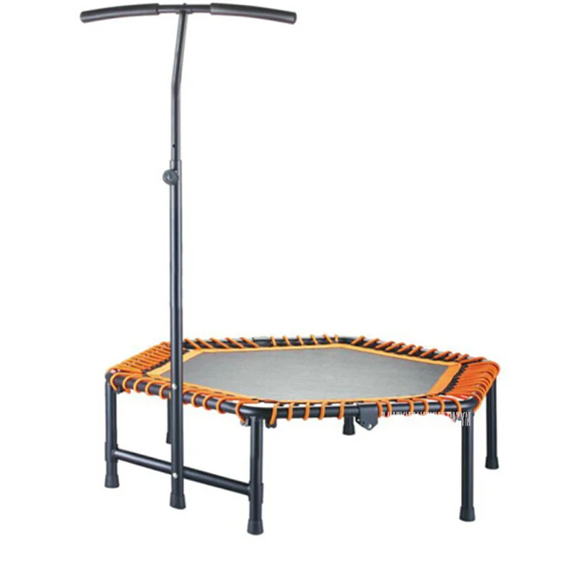 48 Inch Hexagon Trampoline T-Shaped Safety Handrail Women Adult Sports Bed 2026