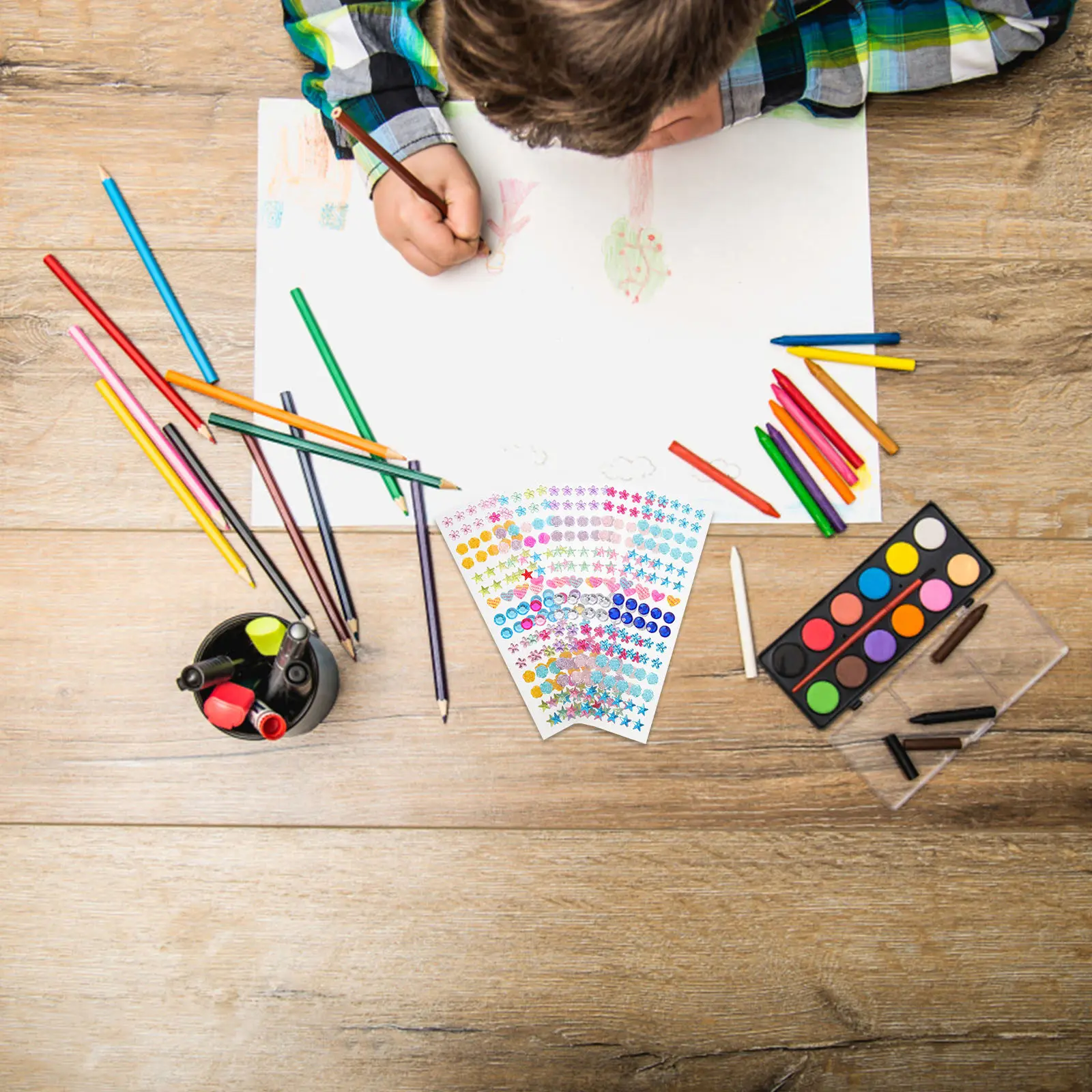 

5 Sheets Colored Diamond Sticker Crystal Rhinestone Stickers for Crafts Scrapbooking Phone Decoration Acrylic Self-Adhesive