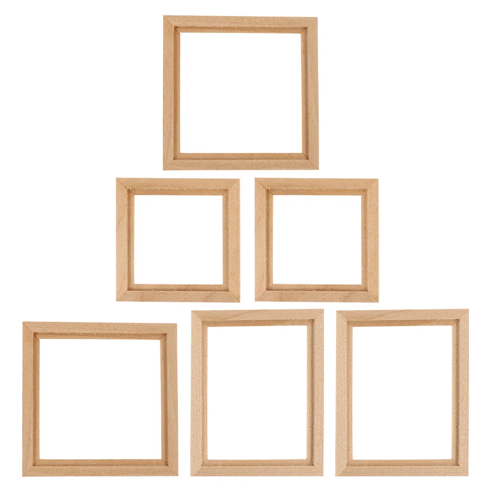 

6 Pcs Miniature Mirror Photo Frame Model Ornament Decorative Child Picture Frames