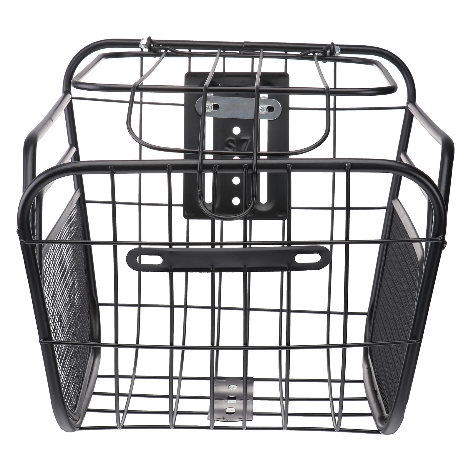 

Flip-Over Bike Basket Cargo Front Hanging Steel Storage Weather-Proof Durable Cycling Essential Handlebar Protector Black
