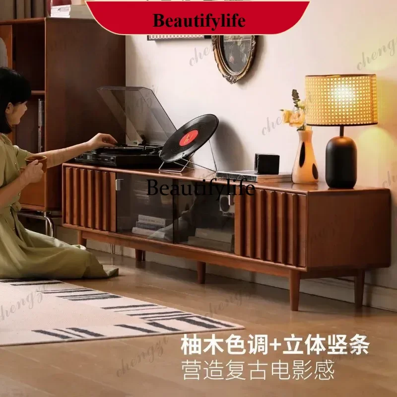 Chinese solid wood modern retro locker living room bedroom storage TV cabinet d178