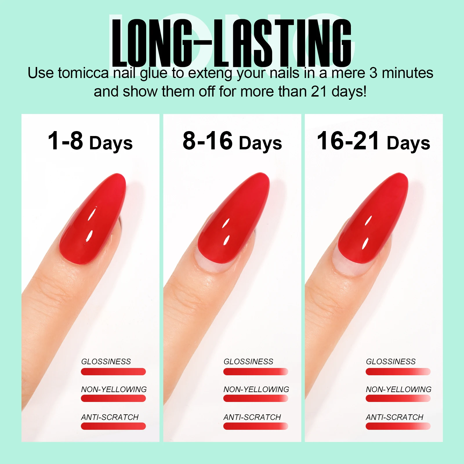 Set di colla per unghie da 10 ml, adatto per unghie acriliche, per punte di unghie finte e lucine a LED per smalto gel necessarie regali per nail art