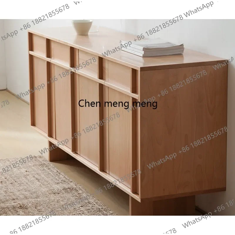 M178 All solid wood beech locker Nordic living room porch cabinet against the wall double door dining side cabinet