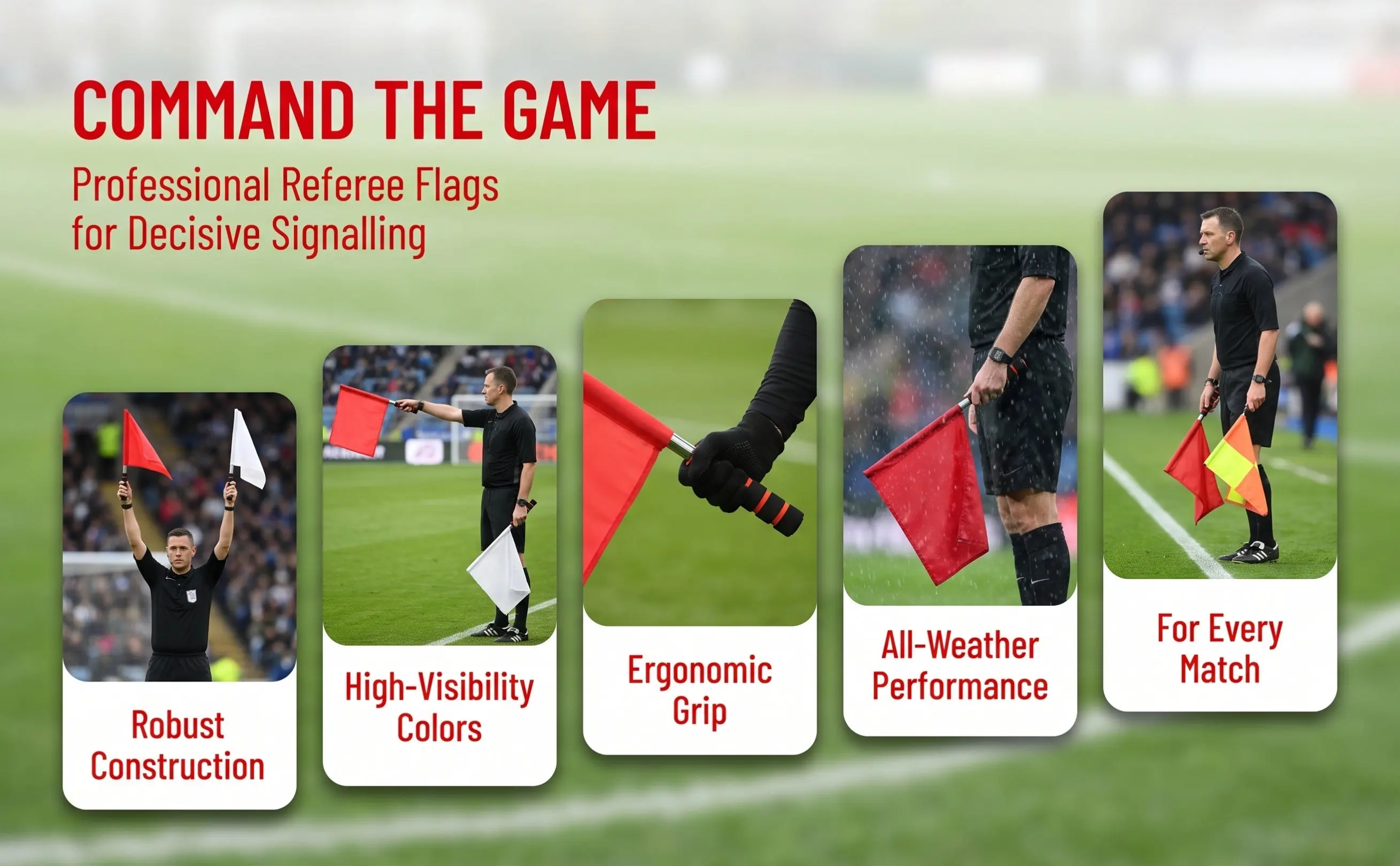 2Pcs Vibrant Long-Lasting Signal Flags Hand Signal Flags Traffic Flag Set for Referees Racing Officials and Sports Event