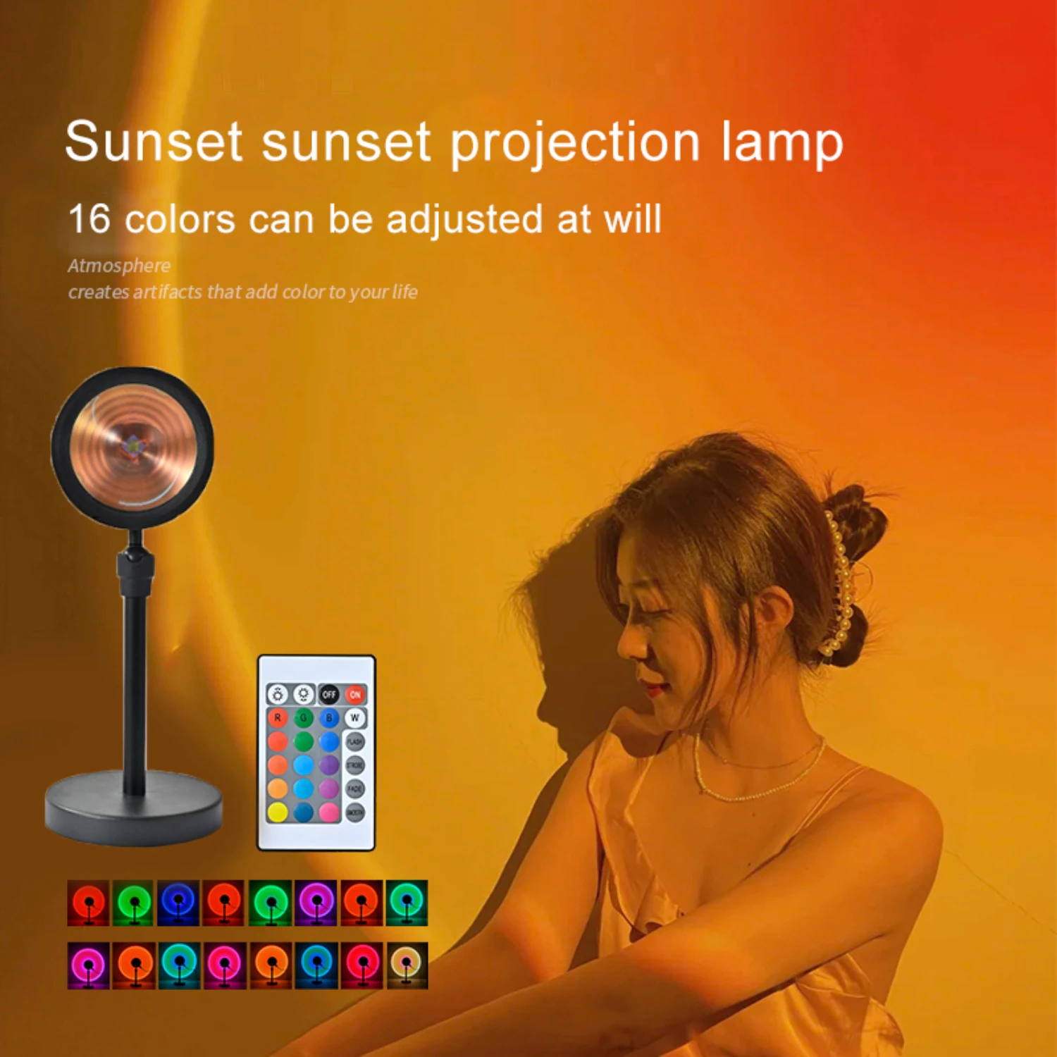 USB RGB Sunset Lamp, projetor de luz noturna, melhorar o seu espaço com este cativante, perfeito para adicionar um toque de Neo, Novo