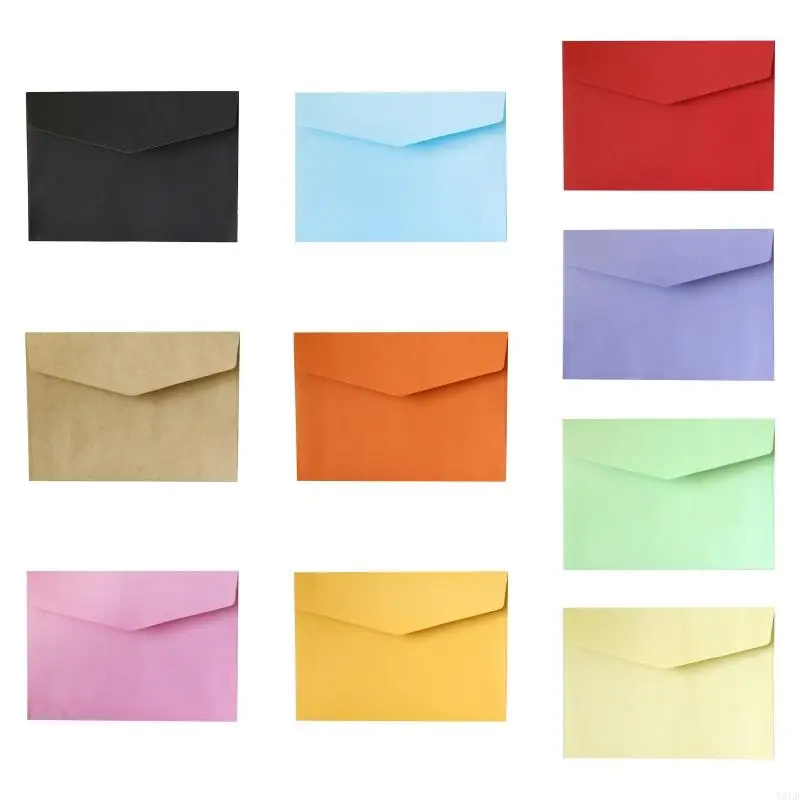 

Y5LB 20PCS Solid Color Envelopes Set 7'' x 5'' Large Colored Envelopes Cash Envelope for Baby Shower Wedding Party Invitation