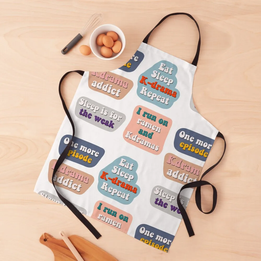 Kdrama Sticker Pack Apron Woman Kitchens Men's Kitchen Apron