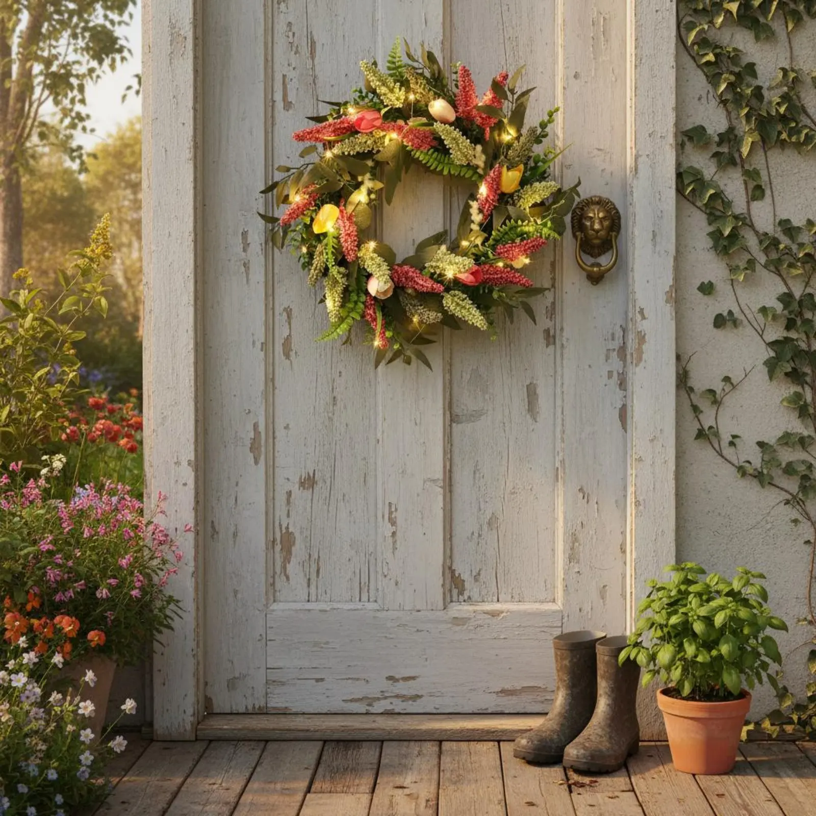 

Искусственный венок из пшеничных колосьев с реалистичным дизайном, идеальный подарок ручной работы для свадьбы, декора стен