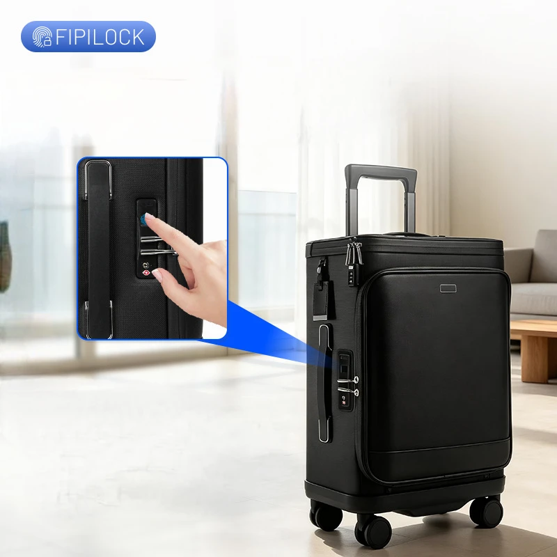 Smart Rechargeable Fingerprint Lock for Travel Luggage TSA Customs Lock Embedded Anti-theft Zipper Suitcase Fixed Lock
