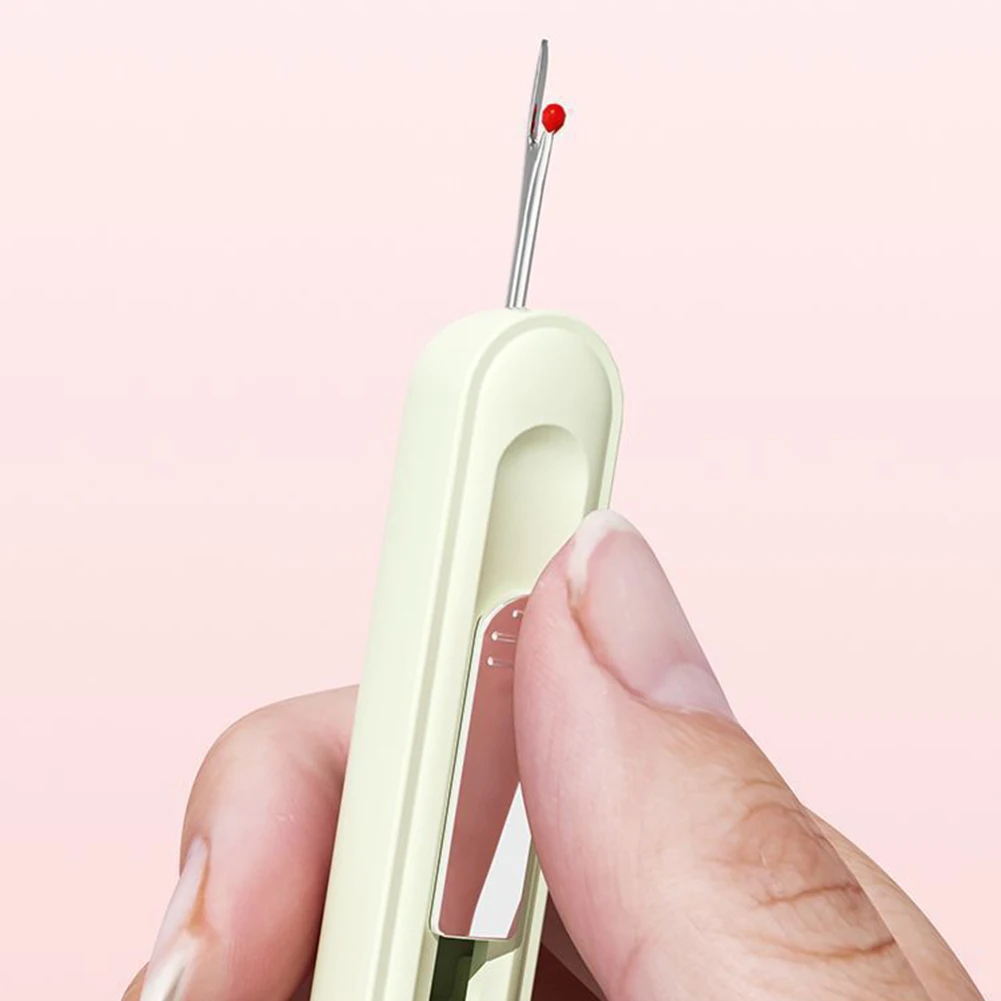 2-in-1 Needle Threader Manual Threader Seam Ripper Double Head Stitching Remover Easy Hand Sewing Tool For Elderly Crafts