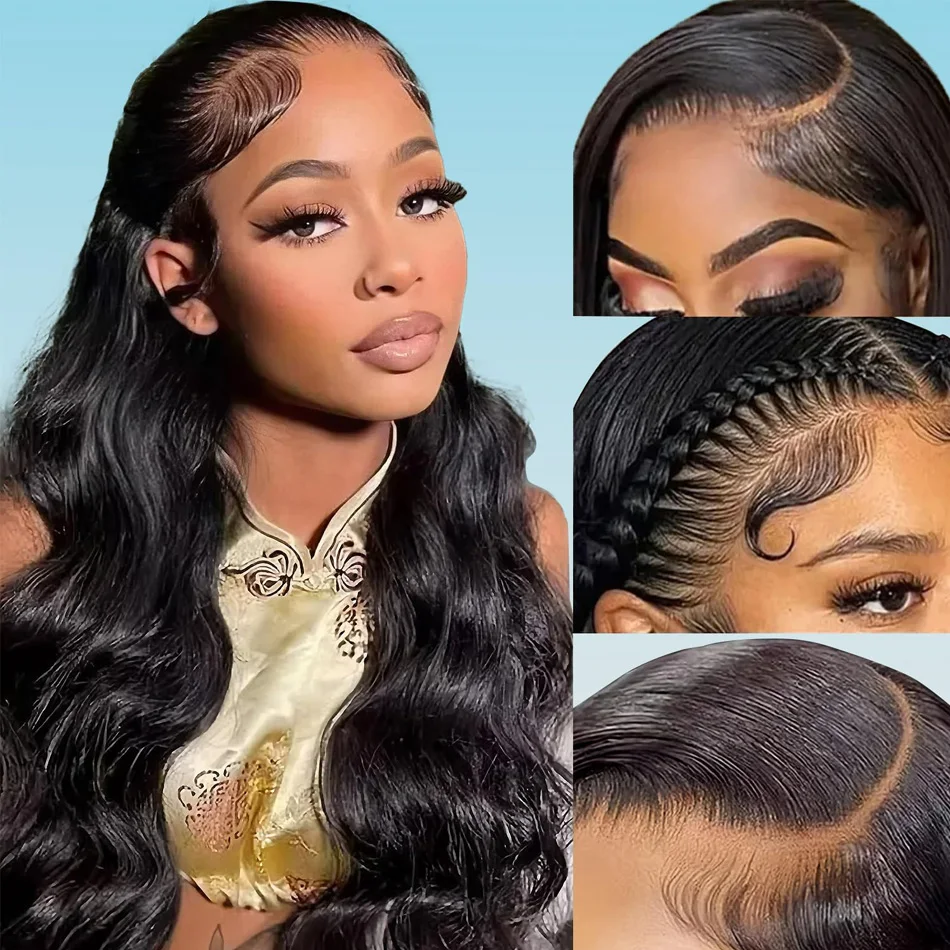 

13X6 Hd Lace Frontal Wigs 250 Density Body Wave Brazilian Human Hair Wigs Natural Black 40 Inch For Black Women 100% Human Hair