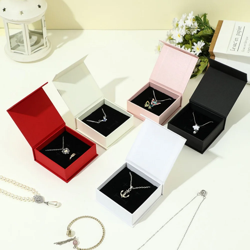 

Earrings Storage Case Colorful Necklace Pendant Box Book Flip Jewellery Box Paper Jewellery Box For Home Gift Dressing Table