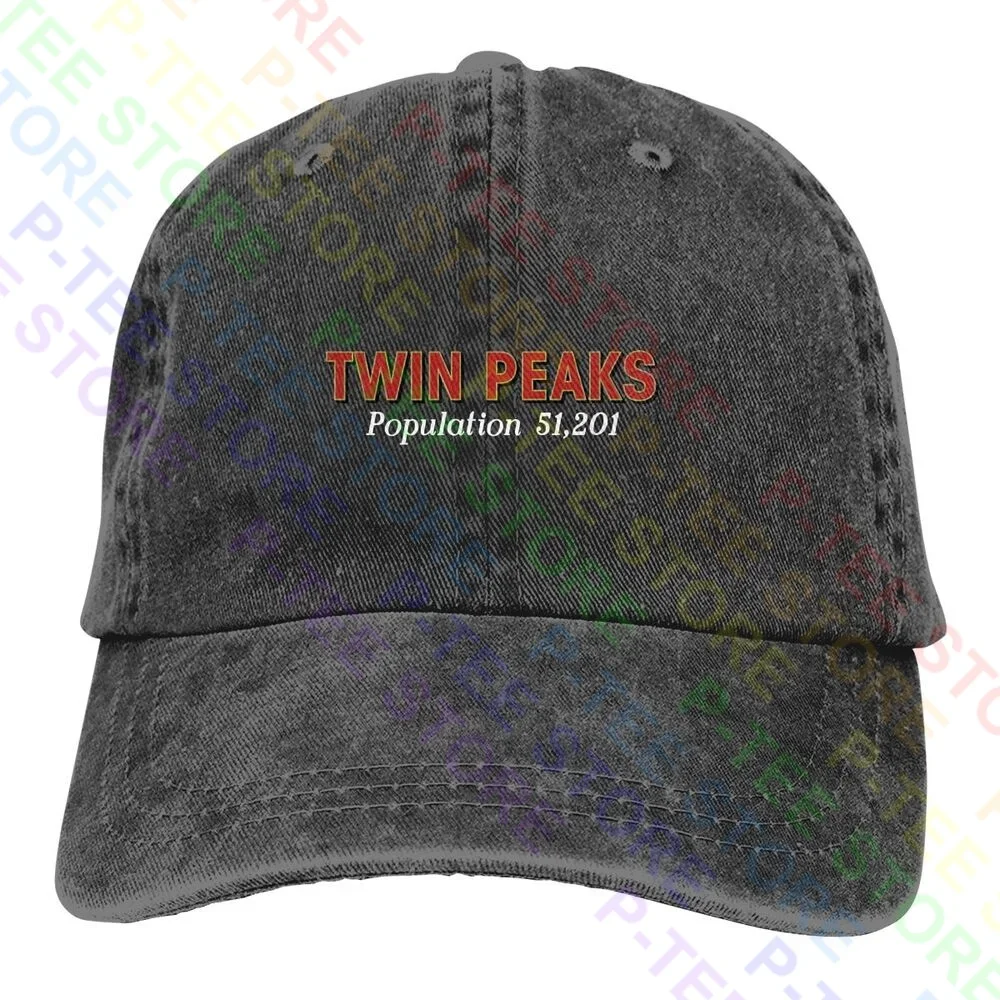 

Twin Peaks Population Heather Washed Denim Baseball Cap Trucker Hats Rare Hot Selling