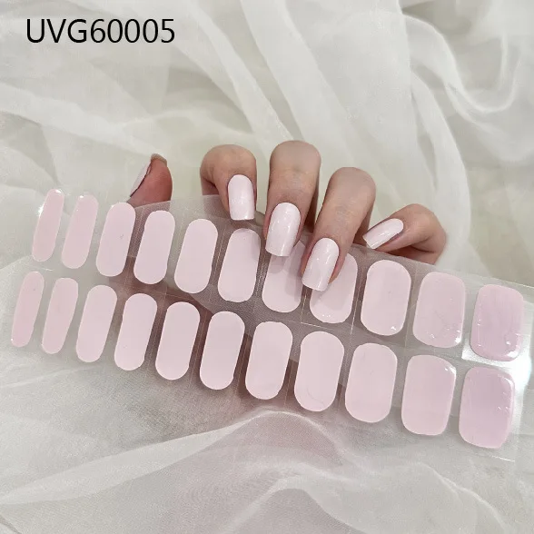 22Tips UV Semi Cured Gel Nail Stickers Polish Nails Wraps Full Cover Sticker Multicolor Decals  DIY Manicure Decorations Wom