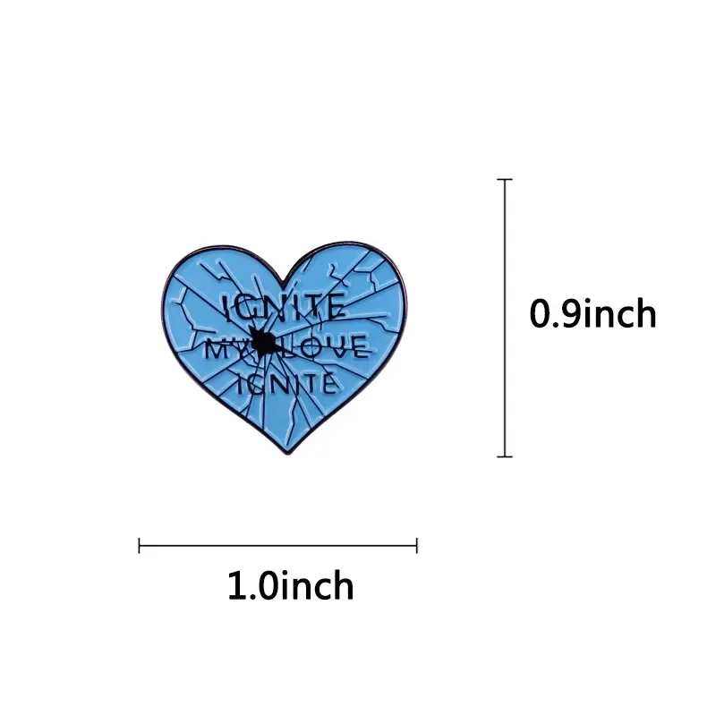 Ignite My Love Enamel Pin young adult book Shatter Me series Brooch Literature Bookish Badge for backpacks view 4