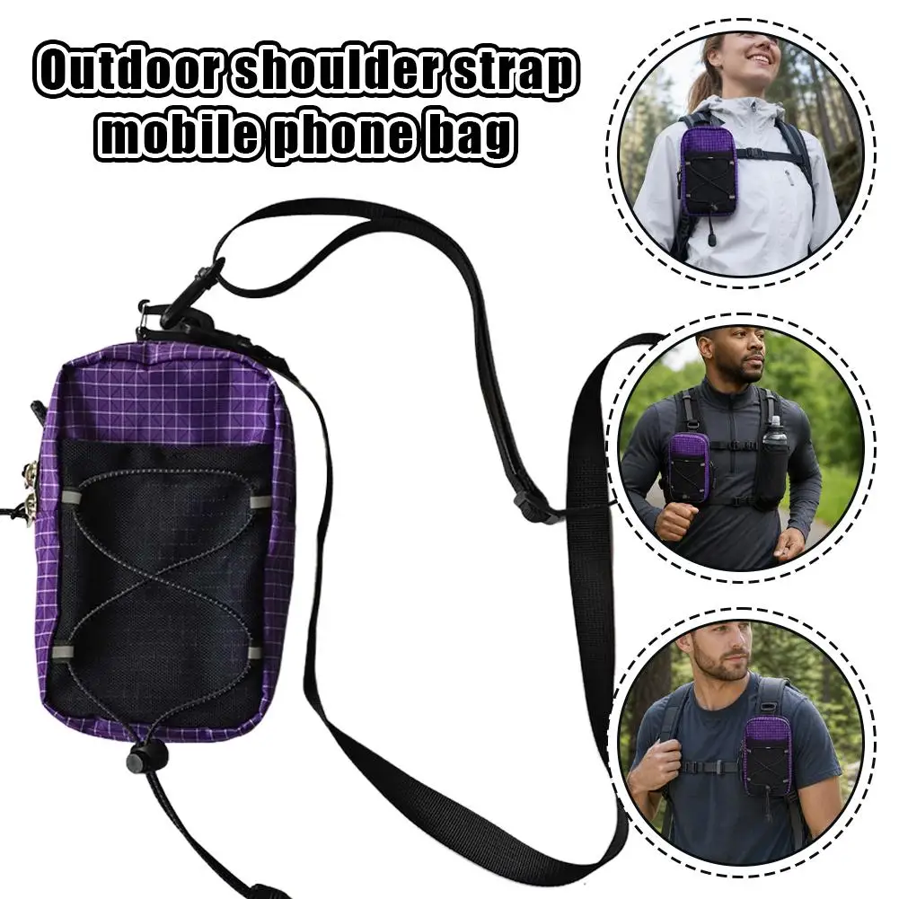 Backpack Shoulder Strap Pouch 2-Pack Water Bottle Holder Phone Bag Foldable Lightweight Hiking Gear for Travel