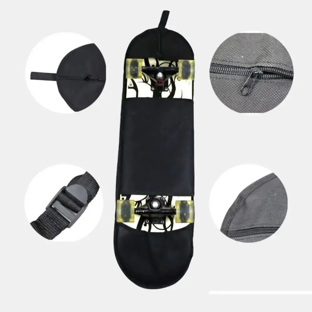 حقيبة لوح تزلج بأربع عجلات - حقيبة تزلج مزدوجة الركلة، حقيبة ظهر محمولة بكتف واحد لملحقات لوح التزلج #3