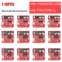 1-10PCS HW-770 Audio Receiver Board Bluetooth 4.1 Support WAV APE FLAC MP3 Lossless Decoder 3.7V-5V Wireless Stereo Music Module