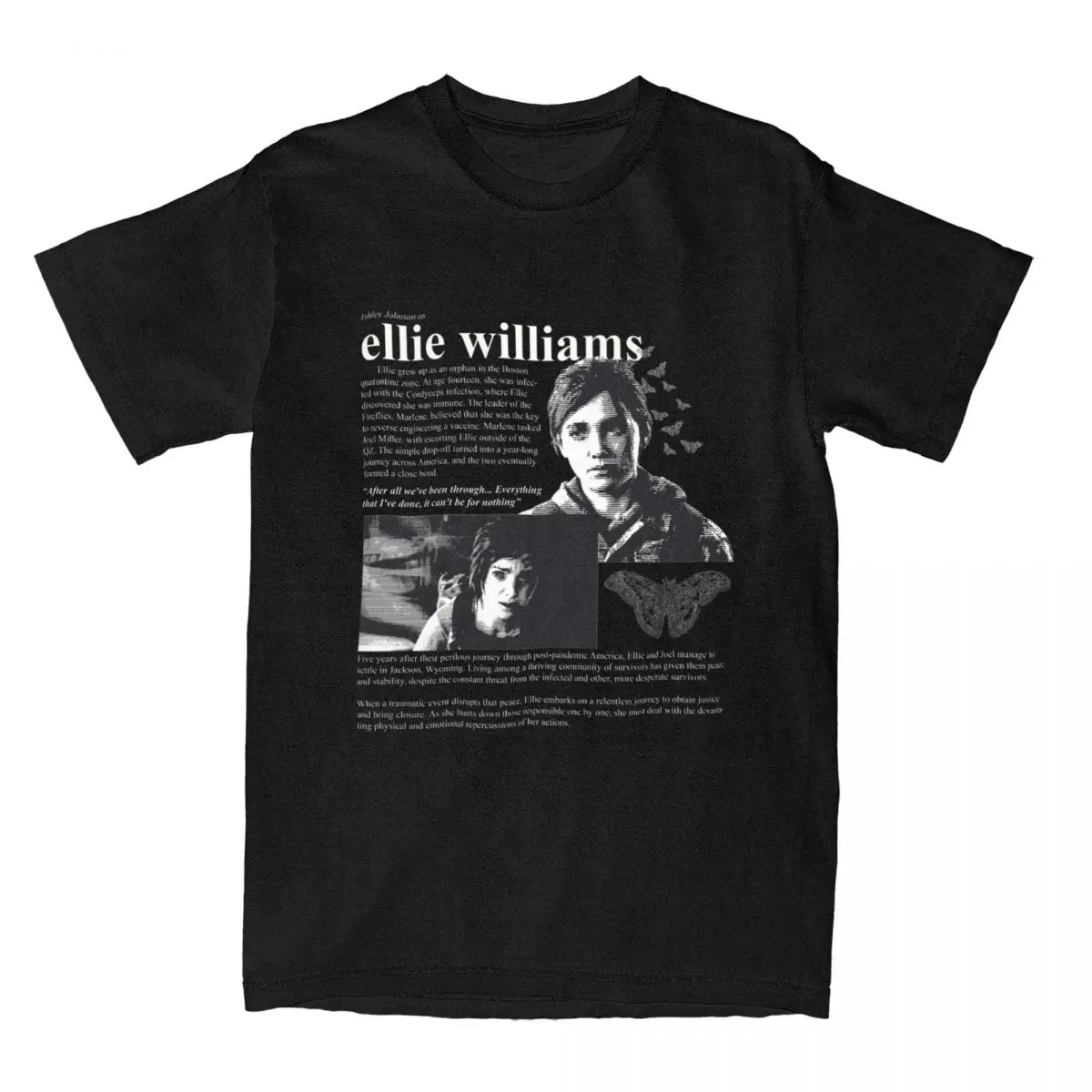 Ellie Williams T-Shirt for Men The Last of Us Awesome Pure Cotton Tee Shirt Crewneck Short Sleeve T Shirt Original Clothing