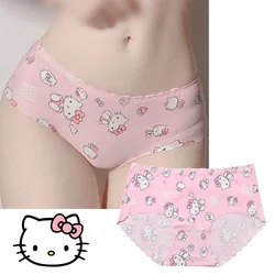 Sanrio Hello Kitty Sexy Traceless Panties For Women Cute Panties Ice Silk Female Underwear Soft Comfortable Ladies Underpants