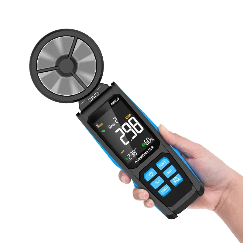 Auto Testing Digital Anemometer Mini Size 0.8-30m/s Air Temperature Wind Speed Meter Speed Measuring Instrument