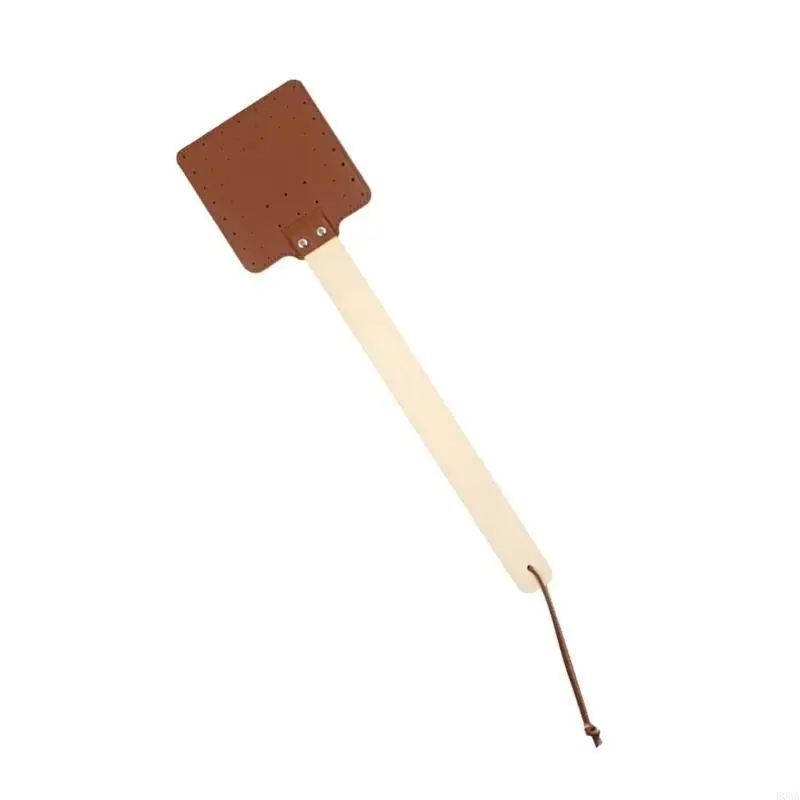 Flexible Shafts Fly Swatters With Leather Head And Grip for Home Office