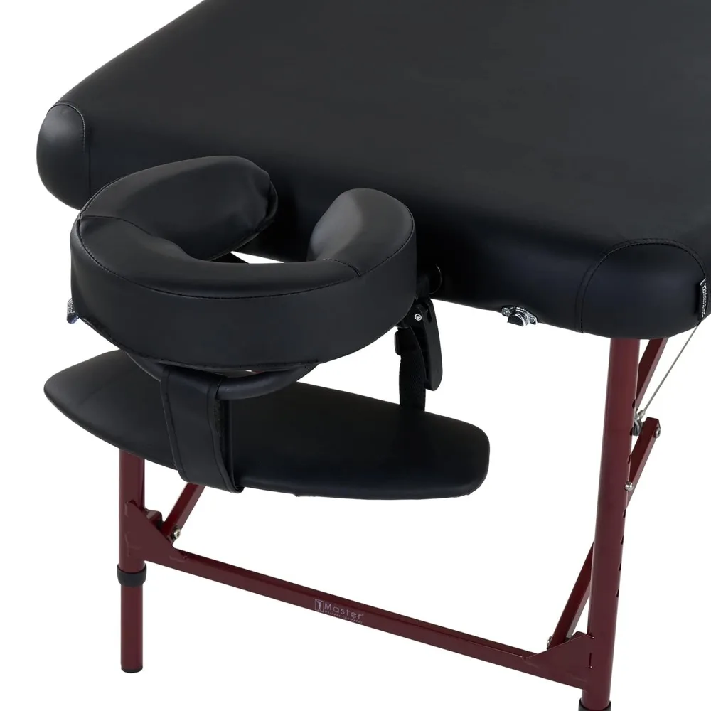 Master Massage Zephyr Lightweight Portable Massage Table Package- Tattoo Table- Spa Bed (Black, Maroon)